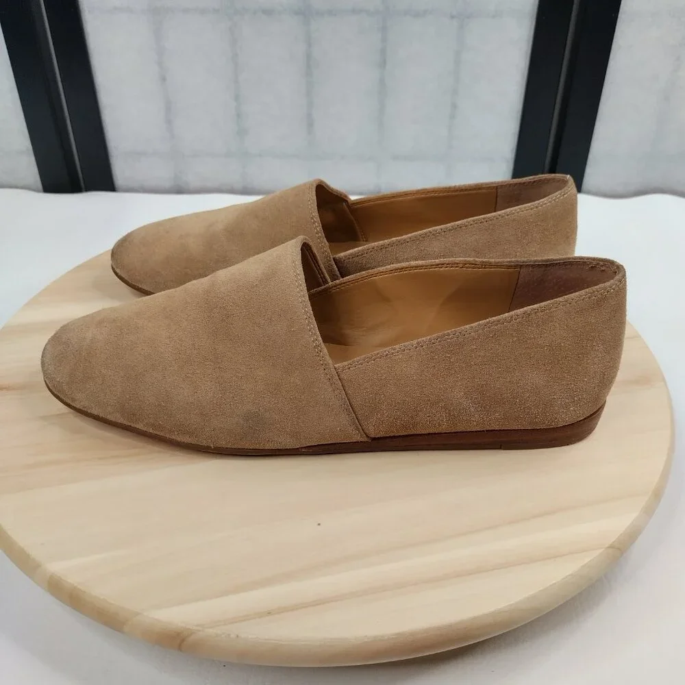 Franco Sarto Glow Beige Tan Suede Flats Women US 11M